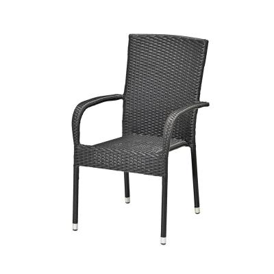 China OUTDOOR WEATHER FURNITURE PATIO STACKING CHAIR , STEEL WICKER RATTAN DINING CHAIR for sale