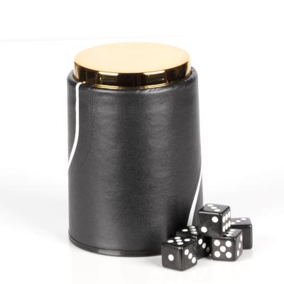 China Black PU+plastic 1pcs Bar Dice Cup Leather Dice Box Without Tray Or Dice Bars Parts Suitable For KTV And Other Entertainment Events for sale