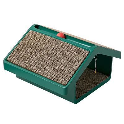 China Wholesale High Quality Pet Stocked Mini House Cat Scratcher Cardboard Cat Scratcher Board With Toy for sale