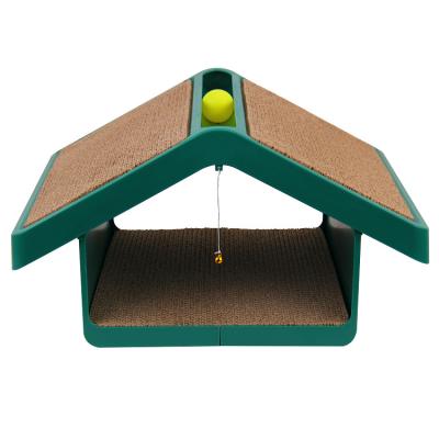 China Recyclable Corrugated Paper Cardboard Stocked Smart Goods Cat Scratcher House Wholesale for sale