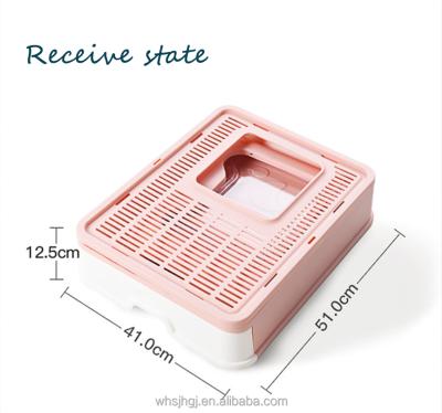 China Hotasle Viable Pet Products Cat Litter Trays Cat Litter Box Cat Toilet Cleaning Plastic Closed Box for sale