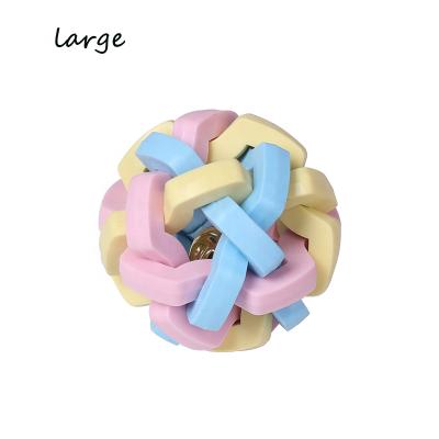 China Hot Selling Viable Interactive Pet Toy Elastic Ball With Built-in Bell Color Toy Dog Toy for sale