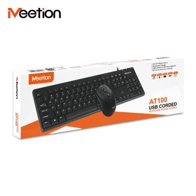 China For AT100 Shenzhen PC Desktop Computer Desk Wired Qwerty Keyboard Mice and Mouse Kit Set Combo for sale