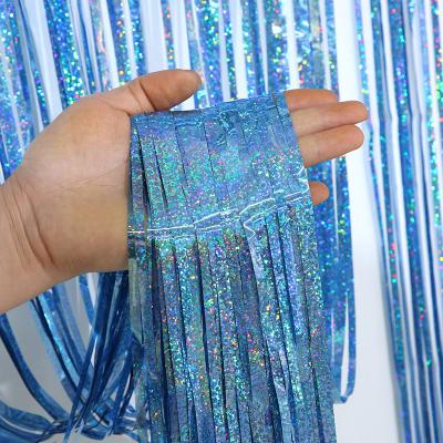 China Festival Decoration 1X2M Metallic Tinsel Foil Fringe Curtains for Photo Backdrop Wedding Birthday Party Baby Shower Bachelorette Decor for sale