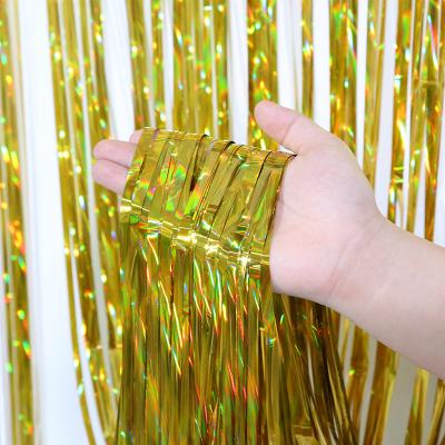 China Festival Decoration 1X3M Metallic Foil Fringe Shimmer Backdrop Wedding Party Party Backdrop Bachelorette Birthday Party Decoration for sale