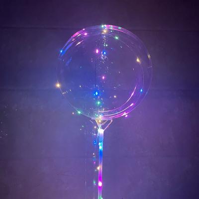 China Party Festival Supplies Clear Transparent Bobo Balloon RGB LED Light Globos Christmas Balloons for Birthday Wedding Xmas Party Decoration for sale