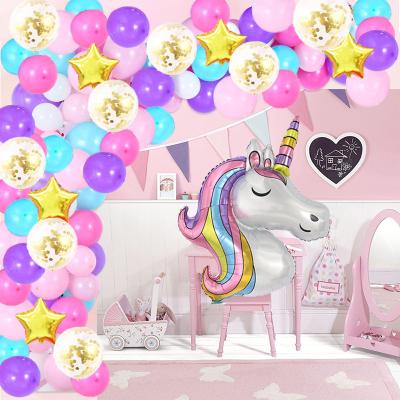 China Unicorn Balloons Garland Arch Kit Birthday Party Decorations 99 Pcs Gold Confetti Colorful Latex Balloons Balloons Wedding Baby Shower Unicorn Birthday for sale