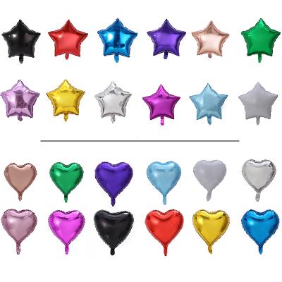 China Party Festival Supplies 18inch Star and Heart Shaped Foil Balloon Mylar Helium Balloon for Birthday Party Supplies Wedding Baby Shower Decorations for sale