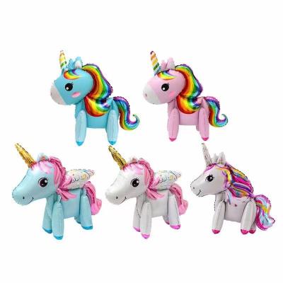 China Party Decration 3D Individual Holding Unicorn Aluminum Foil Balloons for Girls Unicorn Birthday Party Wedding Decorations Baby Shower Decor for sale