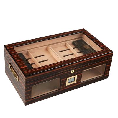 China Wholesale Extremely Rich High Gloss Lacquer Wooden Cedar Humidor Box For Cigar Storage Packaging for sale