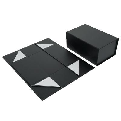 China Factory wholesale magnetic black rigid gift box recyclable empty with crease paper for bridesmaid for sale