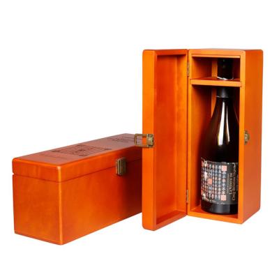 China Simple Logo Solid Wood Wine Bottle Boxes Customized Factory Wholesale Luxury Handmade Wine Gift Packaging for sale