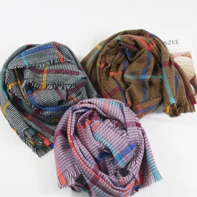 China Spring and Autumn Simple Tassel Scarf Fashion Warm British Soft Wear Cashmere Shawl Scarf Couples Plaid Spring and Autumn for sale