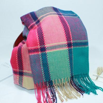 China Spring and Autumn Simple Tassel Scarf Fashion Warm British Soft Wear Cashmere Air Conditioning Shawl Plaid Couples Scarf for sale