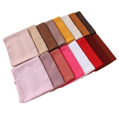 China New Muslim Adult Woman Hijab Pearl Chiffon Copy Bronzing Scarf Ladies Wrap Headscarf for sale