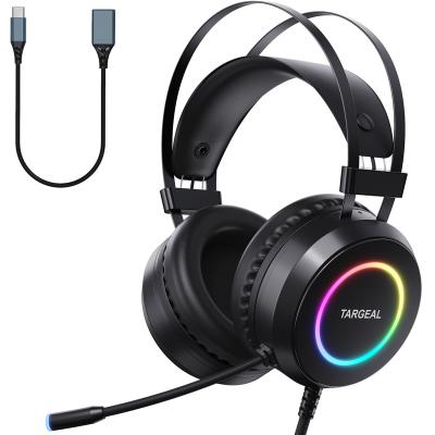 China Earphone Computer Gaming Headset Headset Dedicated 7.1 Channel Listening And USB Lighted Wired Headset With Microphone for sale