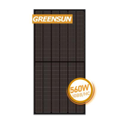 China Solar Power System Solar Panel 550w Full Black Haf Greensun Cut Solar Panels 500w 540w 550w 560 Photovoltaic Modules for sale