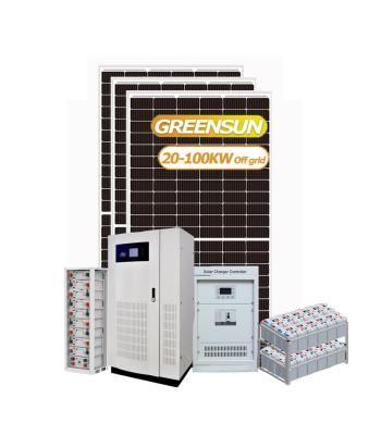 China Residential or Commercial Greensun 100KW 50KW 30KW Commercial Use 3 Phase Solar Panel System Off Grid Solar Power System for sale