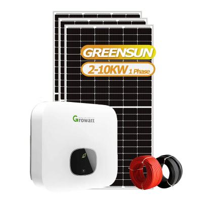 China Growatt Min Home On Grid Solar Energy Systems 6KW 8KW 10KW 12KW 15KW Home Rooftop Solar Kits For Sale for sale