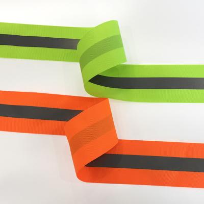 China Safety High Tearable Flame Retardant Warning Tape Visibility 2*0.8cm Reflective Material Webbing Tape for sale