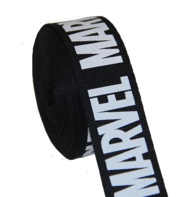 China Viable Wholesale Custom Colored Polyester Plain Nylon Twill Woven Strap Raised Embossed Printed Webbing for sale