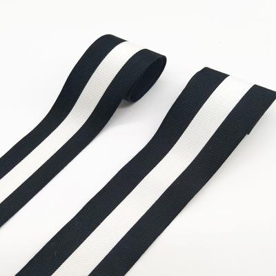 China Other Black and White 3cm 4cm High Recycle Grosgrain Tenacity Polyester Plain Woven Strap Backpack Stripe Webbing for sale