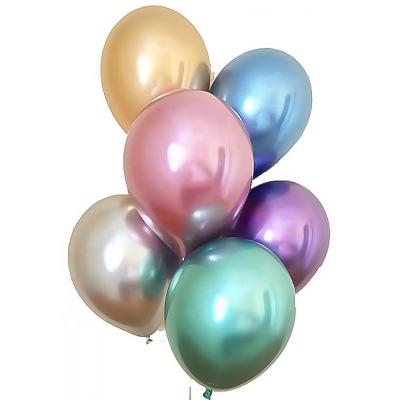 China 5Pcs 11inch Latex Balloon New Year Chrome Color Kids Birthday Party Wedding Metallic Decoration S00351 for sale