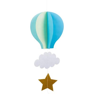 China Hot Air Balloon With Clouds Party Decoration Clouds Decoration Colorful Paper Hot Air Balloon With Clouds Wedding Decor Birthday Hanging Decoration S01239 for sale