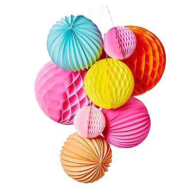 China Offset Printing Honeycomb Paper Flower Paper Ball for Kids Celebrate Wedding and Photography Party S00060 for sale