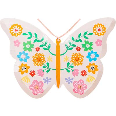 China Paper X Butterfly Shape Paper Plate Cups Napkins Sets With Disposable Light Decorative Birthday Party And Wedding Party S01100 for sale