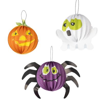 China 3d Paper Lantern Paper Bat Little Monster Ghost Party Cartoon Lantern Halloween Hanging Decoration S00401 for sale