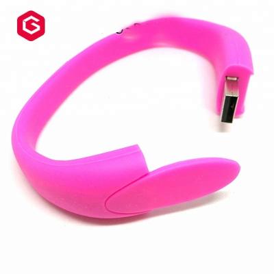 China Special Colorful USB Wristband /2.0 Wristband / USB Wristband Memory With Logo Print for sale