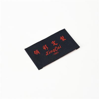 China Factory direct sale two fold washable custom twill background label high quality cheap clothing label for sale