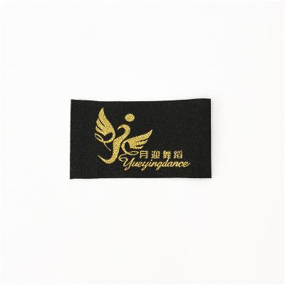 China Best Quality Washable Soft Fabric Sticker Two Times Shiny Gold Silk Label for sale