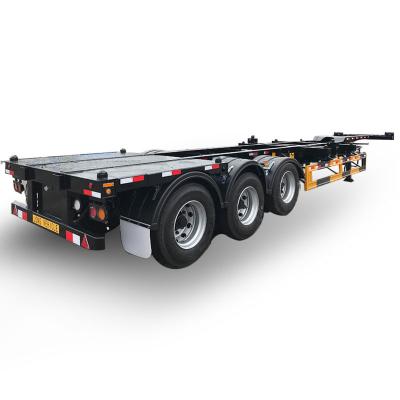 China Truck trailer factory price 2 or 3 axles 20ft 12.4m 40 ft shipping container trailer link container chassis truck skeleton trailer for sale