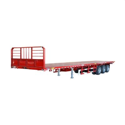 China High Quality Truck Trailer Manufacture Sell 20ft 40ft Mechanical Load 20ft 40ft Container Mechanical Suspension 3Axles Flat Bed Shipping Semi Trailer For Sale for sale