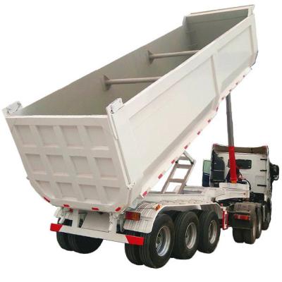 China Truck Trailer Factory Price 3 Axle 60 Ton Hydraulic Cylinder Rear Dump Tipper End Dumper Semi Trailers for sale