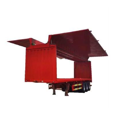 China Transport Truck Trailer Convenient Loading Van Semi Trailer Box Cargo Wing Open Box Curtain Semi New Model Low Price Truck Trailer China for sale