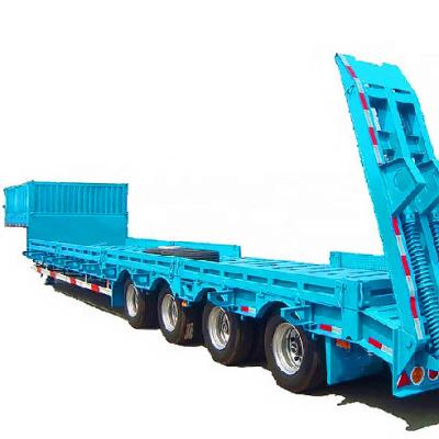 China Excavator Lowbed Trailer 4 Axle Low Bed Loader 100 Ton Lowbed Semi Truck Trailer Truck Trailer For Sale 120ton Semi Trailer for sale