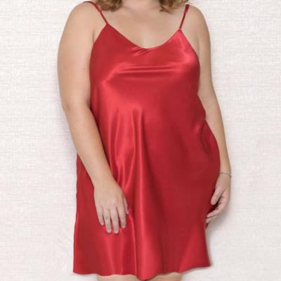 China Women Plus Size Plus Size Top Adjustable Straps Smooth Satin Sleepwear for sale