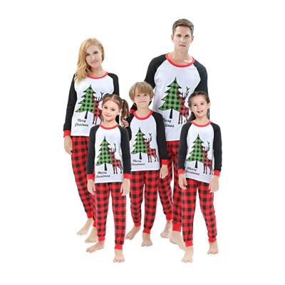 China Breathable Custom Logo Christmas Pajamas Sets Father Mother And Kids Sleepwear Sets Family Christmas Pajamas for sale