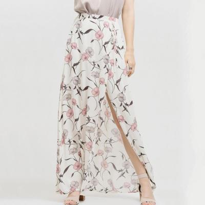 China Women's Style 2020 Plus Size Fashion Spring Flower Maxi Skirt Long Maxi Skirts New for sale