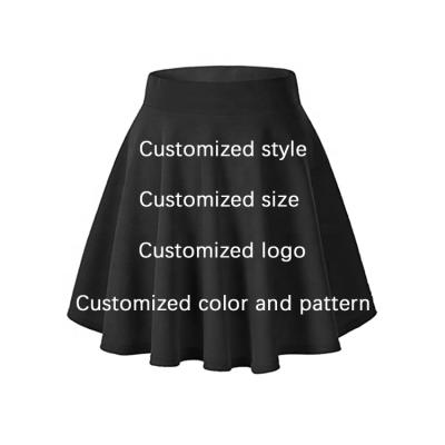 China Plus Size Summer Plus Size Fashion Shorts Women's Basic Soft Stretchy Ladies Flared Casual Mini Skater Pleated Skirts for sale