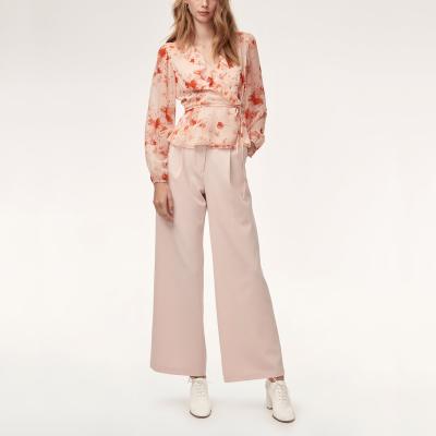 China 2019 Viable Women Tops Office Designs Formal Sheer Chiffon And Waterfall Blouses for sale