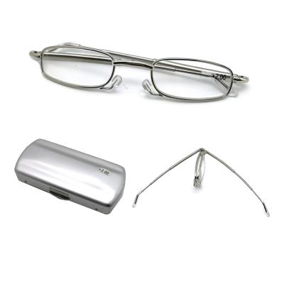 China Retractable folding reading glass withaluminium case high quality reading glasses for sale