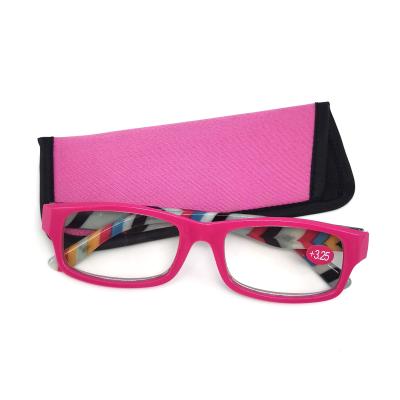 China Slim Cheap Reading Glasses With Glass Case Wholesale Black Reader Frame for sale