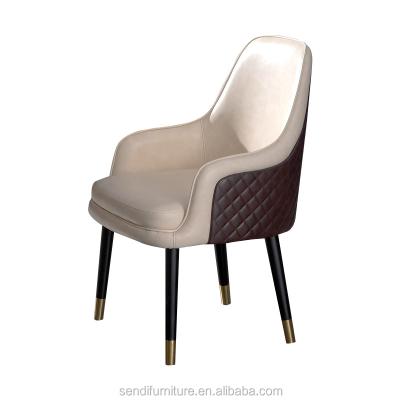 China Modern Wood Frame High Density Foam Leather Ask For Wooden Leg Dining Chair Wood for sale