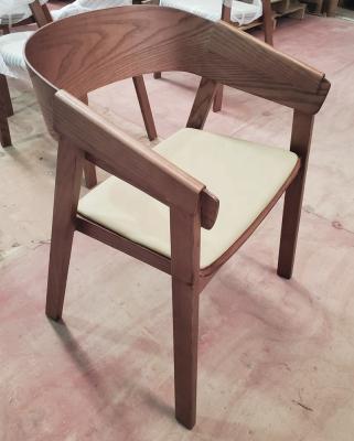 China Luxury Modern Ash Wood Walnut Wood Dining Chair for sale