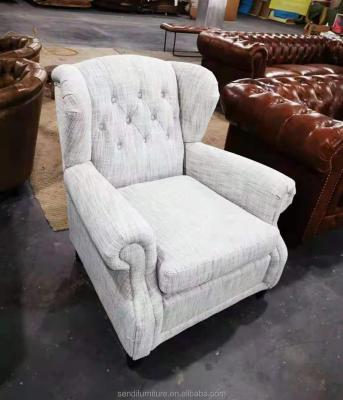 China Craftsman Customized Classic Deep Buttoned Fabric Armchair for sale