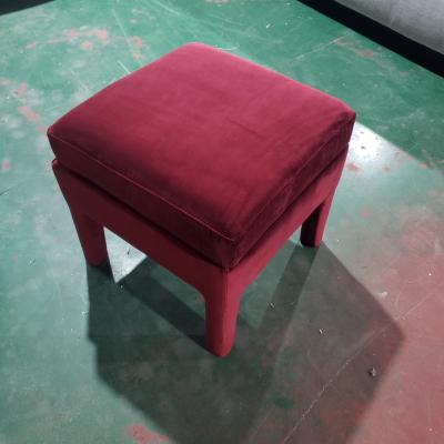 China Beautiful Confortable plush velvet fully upholstered pouf for sale